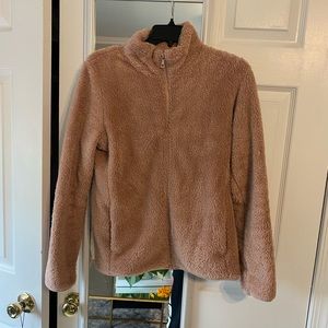 PINK UNIQLO TEDDT JACKET